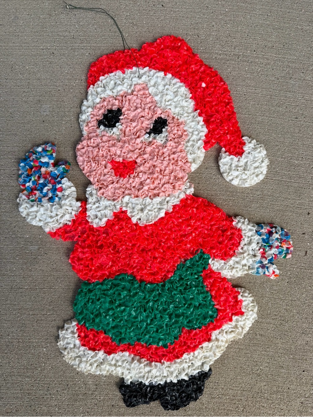 Vintage 1970’s Festive Red and Green Santa and Mrs. Claus and Rudolph “popcorn”